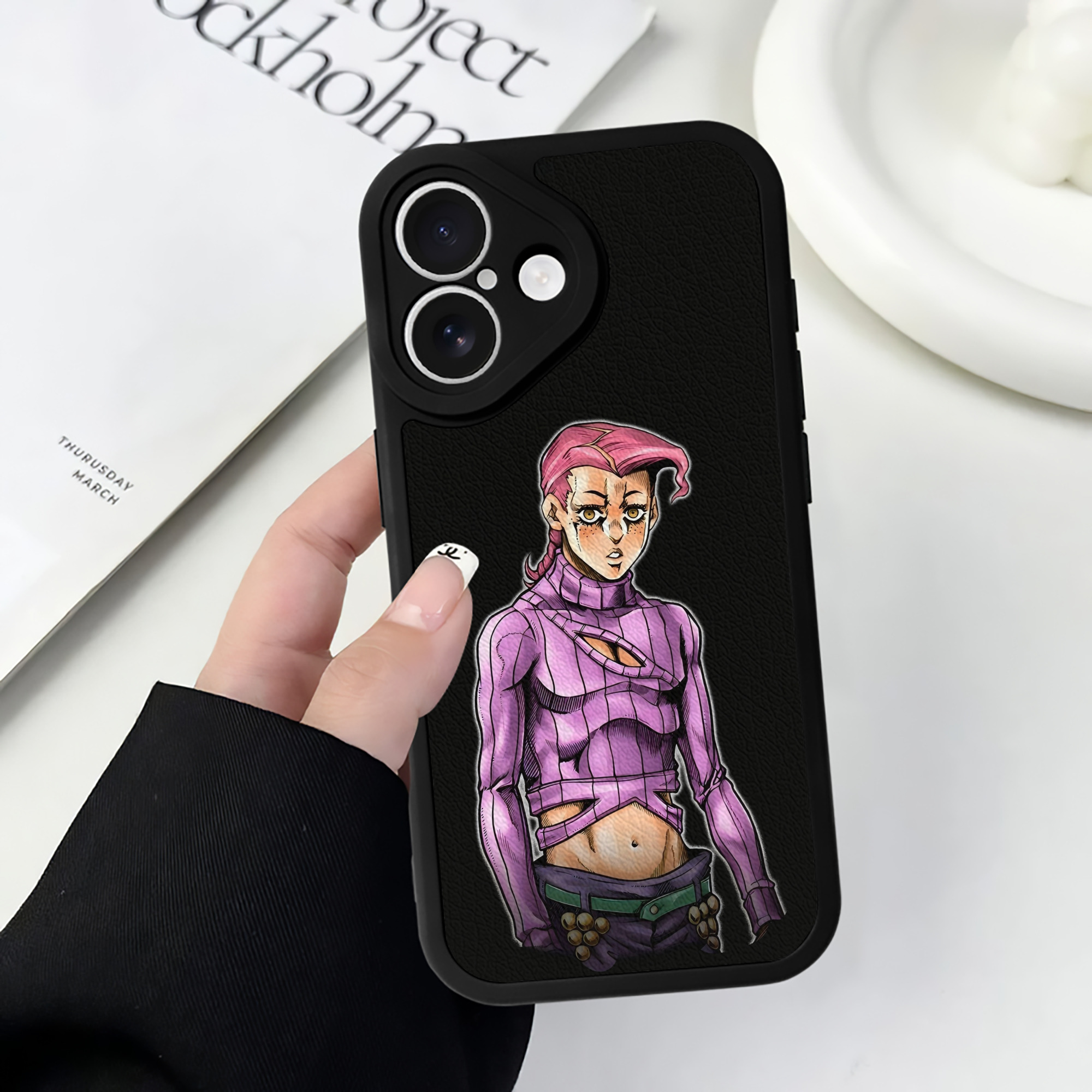 （画像用） ジョジョの奇妙な冒険 ビネガー?ドッピオ JoJo's Bizarre Adventure Vinegar Doppio 【iPhone 16シリーズ対応】シリコンスマホケース（レザー調） 材質：シリコン